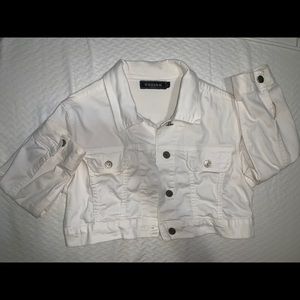 White Denim Crop Jacket